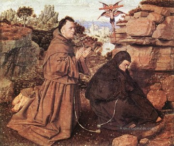 st francis borgia helping a dying impenitent Ölbilder verkaufen - Stigmatisation des St Francis Renaissance Jan van Eyck